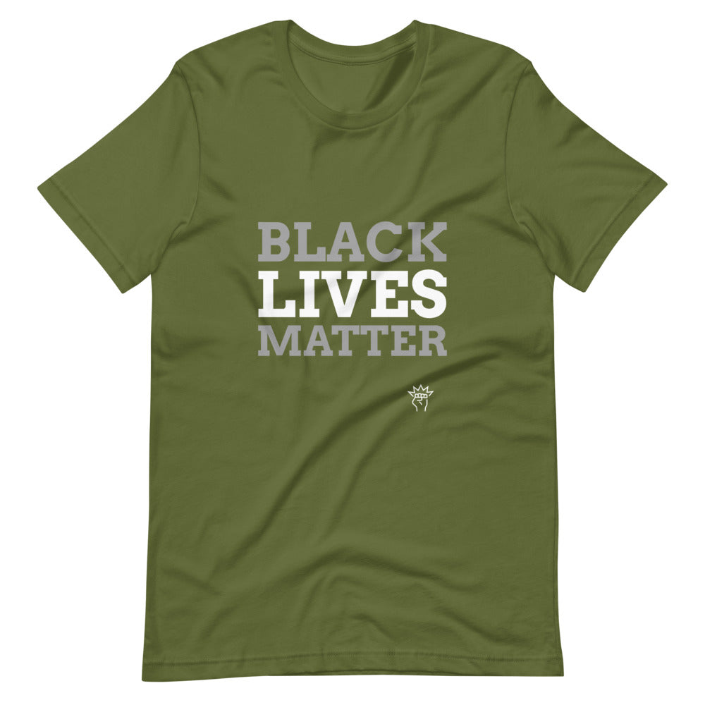 Olive Green colored Black Lives Matter t-shirt feels soft and lightweight, with the right amount of stretch. It's comfortable and flattering for both men and women. 
