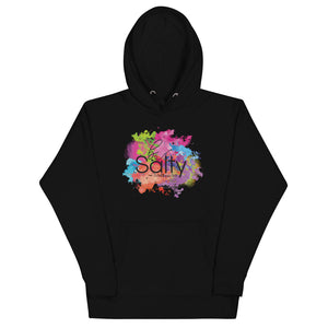 Black colored hoodie, Be Salty message is displayed on softest hoodie with a cool design, a convenient pouch pocket and warm hood for chilly evenings.