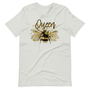 Silver colored t shirt, This Queen Bee t-shirt is everything you've dreamed of and more. It feels soft and lightweight, with the right amount of stretch. It's comfortable and flattering.