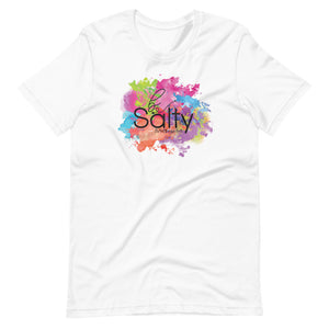 White colored t shirt, Be Salty in this t-shirt that feels soft and is lightweight, and a good stretch. It's comfortable and flattering.