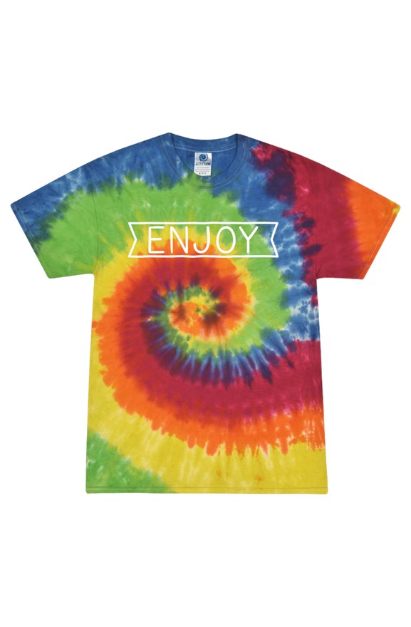 Enjoy -Tie Dye Moondance Adult Tee is made with 100% cotton, proudly dyed in the U.S.A. No two tees are exactly alike, environmental friendly, made order it. 