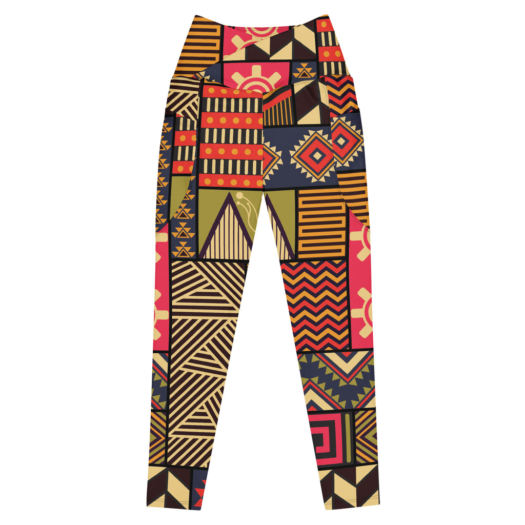 Africa Flare Crossover leggings with pockets