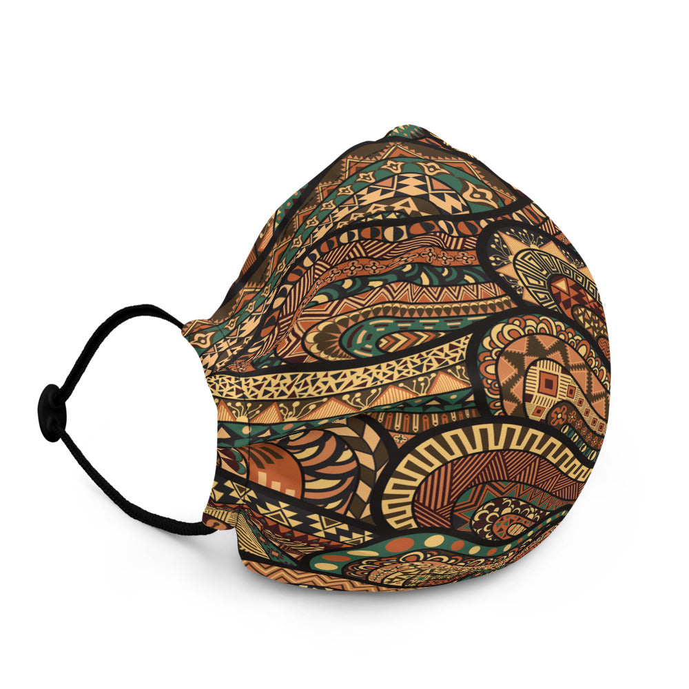 Reusable face mask, adjustable nose wire and elastic bands. African Wave Print design will complement your style, as face masks are becoming the new trend. 