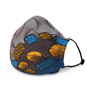 This reusable face mask will fit you nicely thanks to its adjustable nose wire and elastic bands. African Bold design with Blue, Gold, White and Black that will complement your style, as face masks are becoming the new trend.