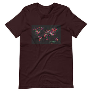 Oxblood Black The World in Bloom is inspired by hope and determination, this t-shirt represents an idea and more. It soft, lightweight, nice stretch and comfortable.