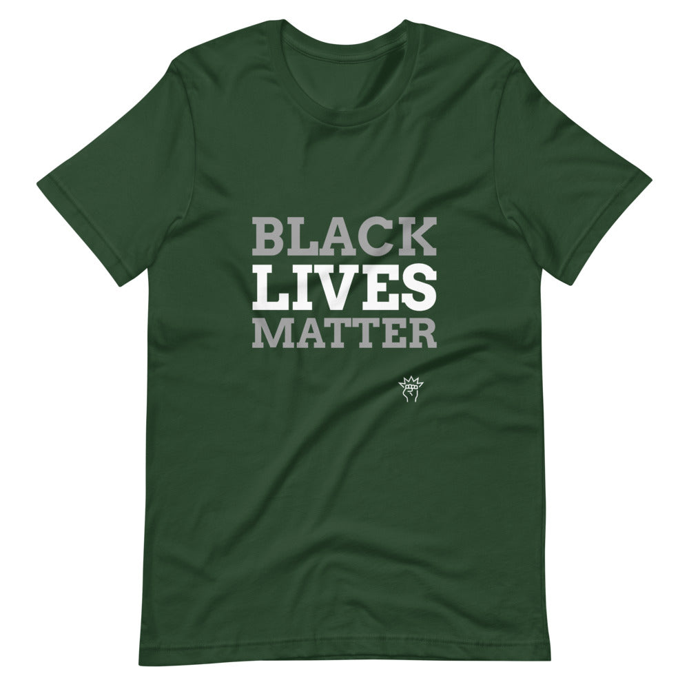 Forest Green colored Black Lives Matter t-shirt feels soft and lightweight, with the right amount of stretch. It's comfortable and flattering for both men and women. 