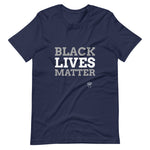 Navy colored Black Lives Matter t-shirt feels soft and lightweight, with the right amount of stretch. It's comfortable and flattering for both men and women. 