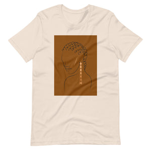 Soft Cream colored t shirt Elegant in Cornrows, this t-shirt is array of beauty in motion. It soft and lightweight, with the right stretch. It's comfortable and flattering.