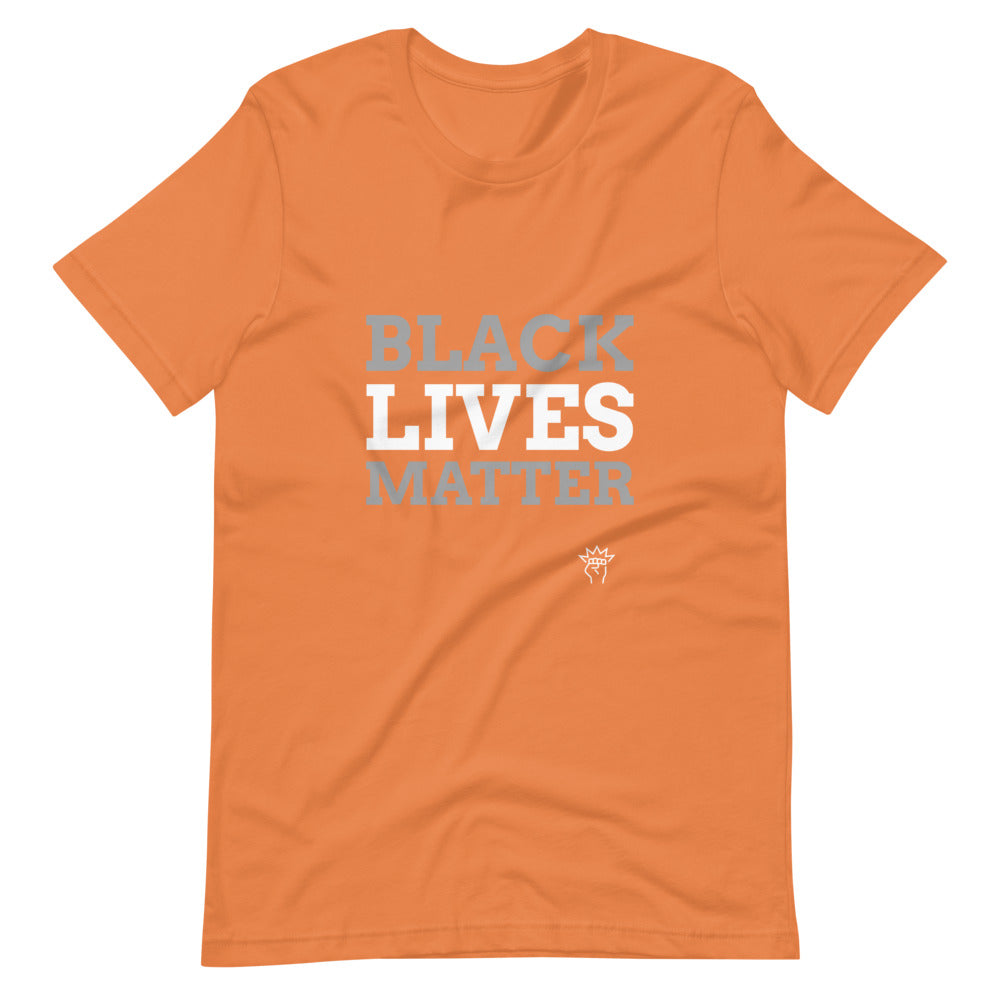 Burnt Orange colored Black Lives Matter t-shirt feels soft and lightweight, with the right amount of stretch. It's comfortable and flattering for both men and women. 
