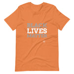 Burnt Orange colored Black Lives Matter t-shirt feels soft and lightweight, with the right amount of stretch. It's comfortable and flattering for both men and women. 