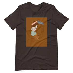 Brown colored t-shirt "Beautifully Wrapped" This t-shirt vibe is beautiful and confident, it's soft,  lightweight, with the right amount of stretch, comfortable and flattering. 