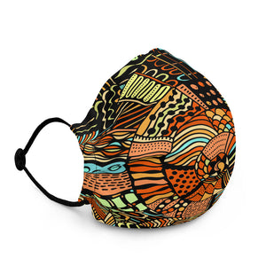 Reusable face mask, adjustable nose wire and elastic bands. African Shell Print design will complement your style, as face masks are becoming the new trend.