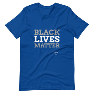 True Royal Blue colored Black Lives Matter t-shirt feels soft and lightweight, with the right amount of stretch. It's comfortable and flattering for both men and women. 