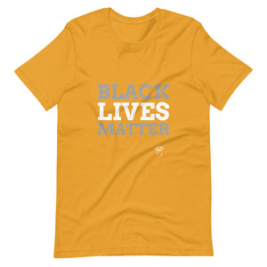 Mustard colored Black Lives Matter t-shirt feels soft and lightweight, with the right amount of stretch. It's comfortable and flattering for both men and women. 
