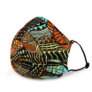 Reusable face mask, adjustable nose wire and elastic bands. African Shell Print design will complement your style, as face masks are becoming the new trend.