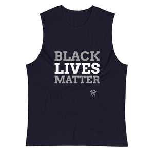 Black Lives Matter (Gray/White Print)- Muscle Shirt