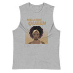 Athletic Heather colored muscle shirt Cheers to the Melanin Queen, this soft, sleeveless tank, wear it everywhere. The relaxed fit and low-cut armholes gives it a casual and fit look. 