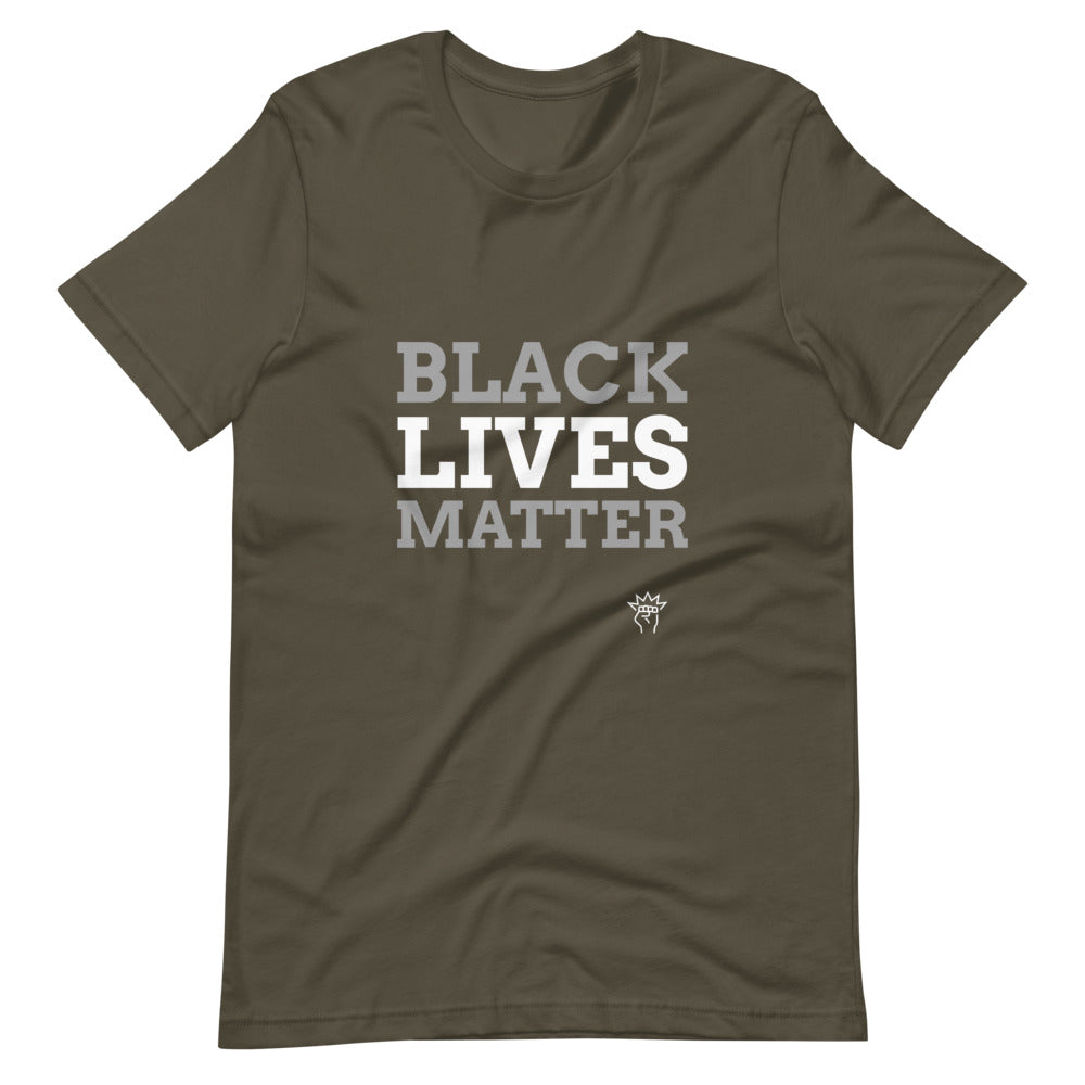 Army Green colored Black Lives Matter t-shirt feels soft and lightweight, with the right amount of stretch. It's comfortable and flattering for both men and women. 