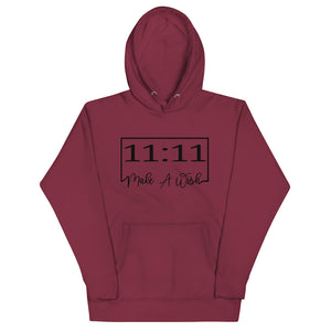 Maroon colored hoodie, Who knew that the softest hoodie you'll ever own comes with classy cool 11:11 Make A Wish design, with a convenient pouch pocket and warm hood for chilly evenings.