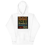 White colored hoodie, Black History 365 days is the softest hoodie, coolest design and classic with a convenient pouch pocket and warm hood for chilly evenings.