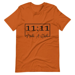 Autumn colored tee, 11:11 Make A Wish t-shirt is classy with a message, it is soft and lightweight, with the right amount of stretch. It's comfortable and flattering.