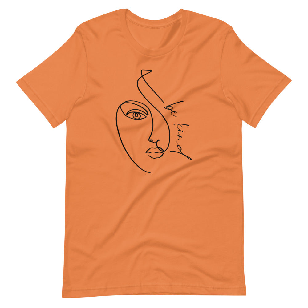 Burnt Orange colored tee, Human Be Kind is a message to wear and live by, this t-shirt is feels soft and lightweight, with the right amount of stretch. It's comfortable and flattering . 100% cotton