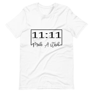 White colored tee, 11:11 Make A Wish t-shirt is classy with a message, it is soft and lightweight, with the right amount of stretch. It's comfortable and flattering.