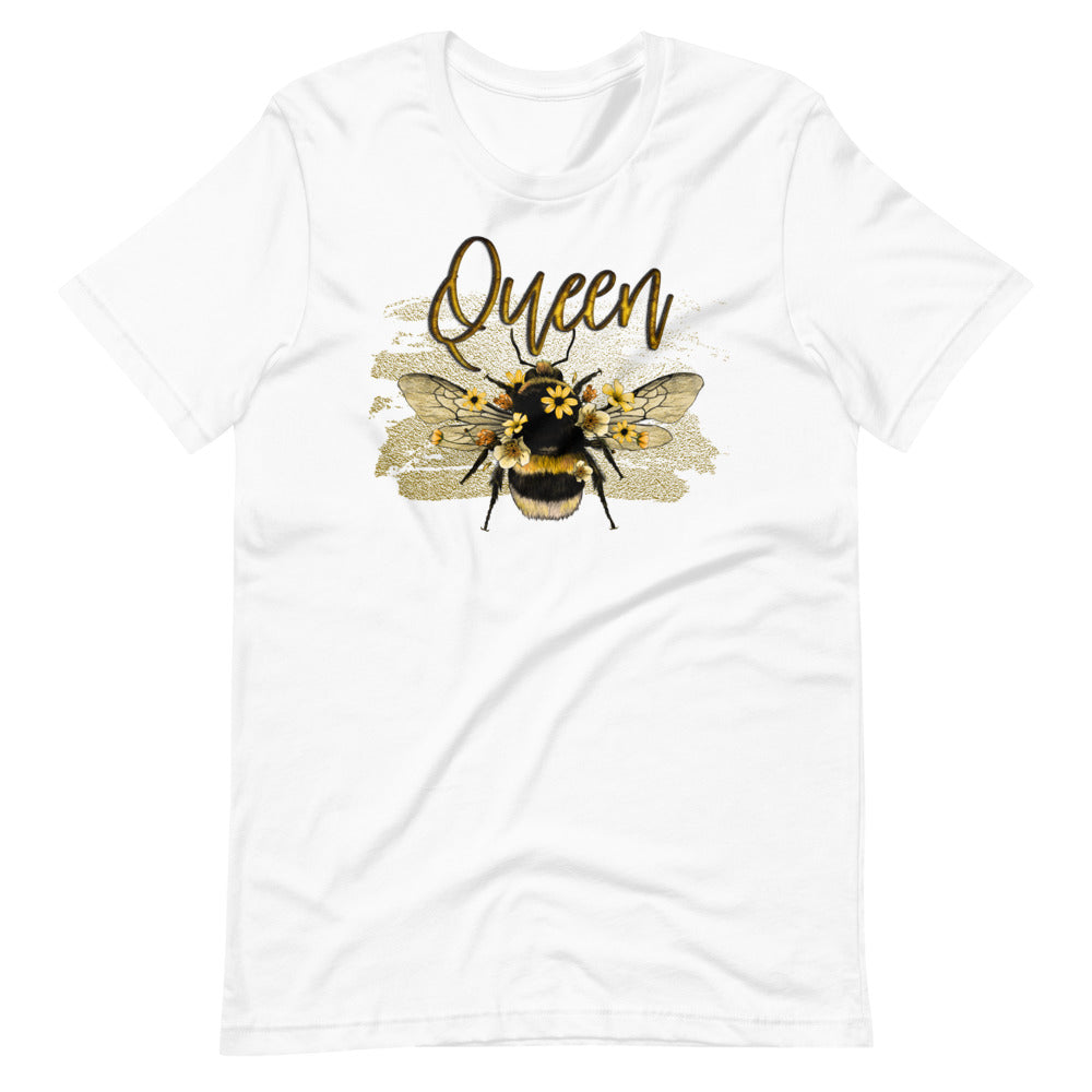 White colored t shirt, This Queen Bee t-shirt is everything you've dreamed of and more. It feels soft and lightweight, with the right amount of stretch. It's comfortable and flattering.