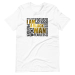 White colored tee, I AM A BLACK MAN, This t-shirt feels soft and lightweight and comfortable, that displays strong bold words.